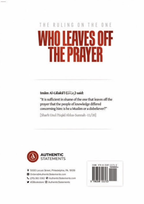 The Ruling On The One Who Leaves Off The Prayer By Shaykh Muhammad Taqiud-Deen al-Hilali - Image 3